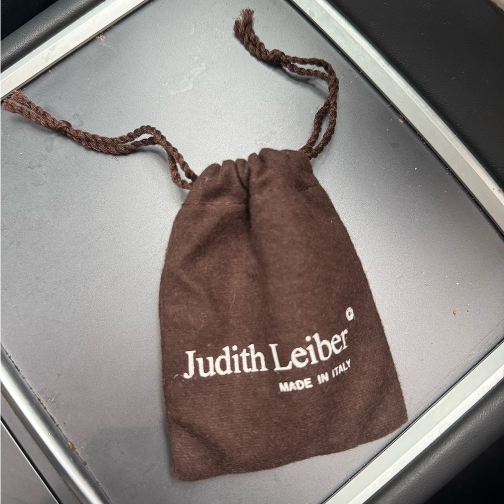 Judith Leiber Gold Comb with Brown Pouch - Picture 8 of 8